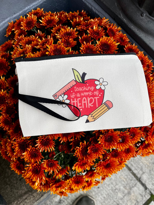 Teacher Canvas Zipper Pouch