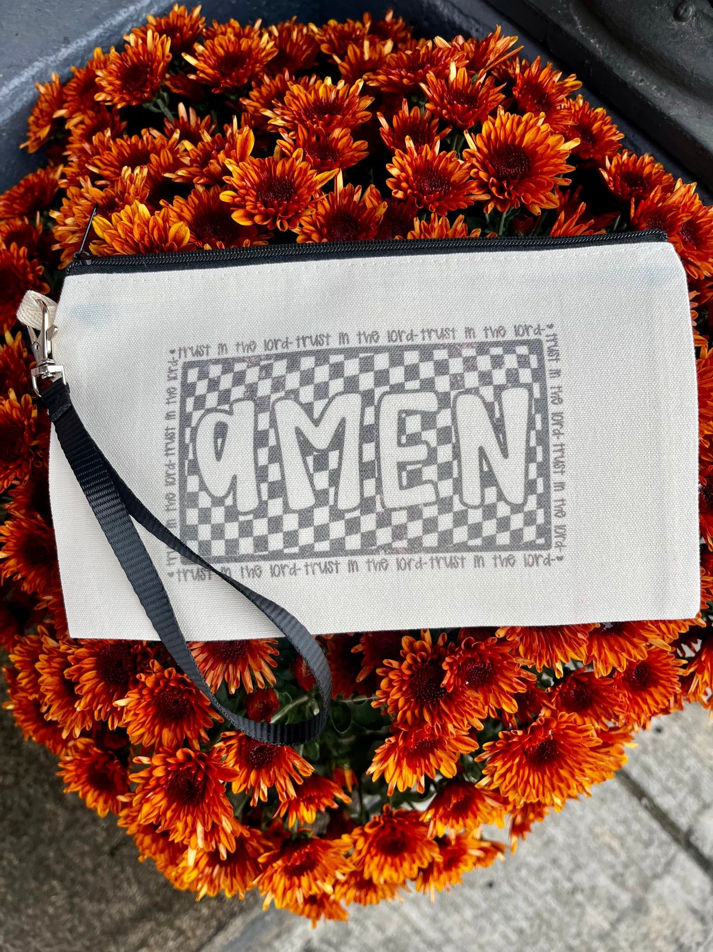 Amen Canvas Zipper Pouch