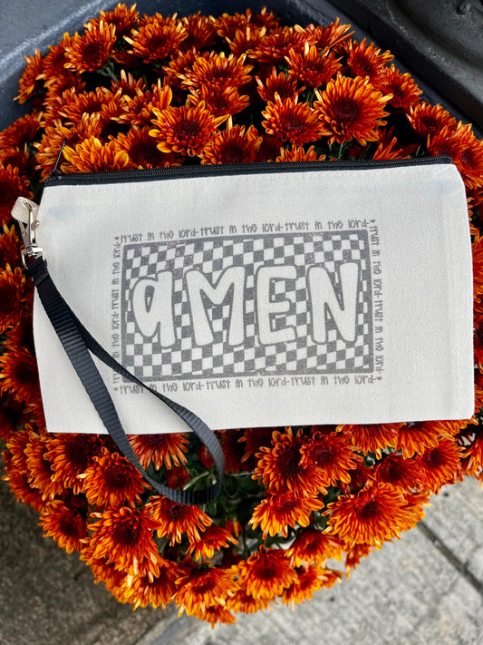 Amen Canvas Zipper Pouch