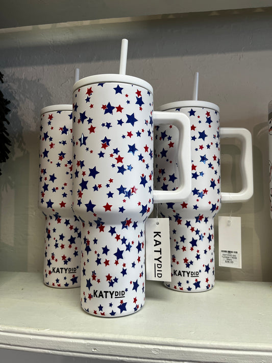 Red, White, + Blue Star 38oz Tumbler with Handle