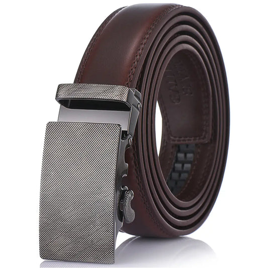 Mahogany Infinity Imprint Leather Ratchet Belt