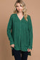 Evergreen V-Neck Drop Shoulder Cardigan