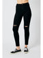 Judy Blue Black Distressed Raw Hem Skinny Jeans