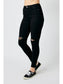 Judy Blue Black Distressed Raw Hem Skinny Jeans