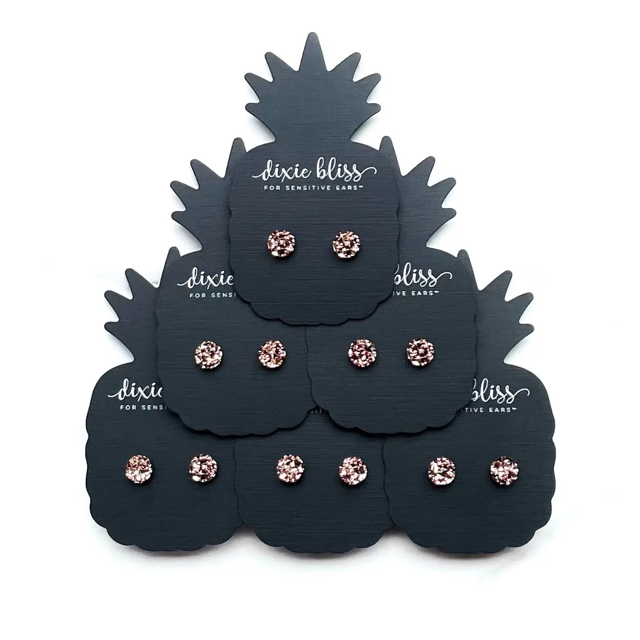 Mini Rose Gold Druzy Studs