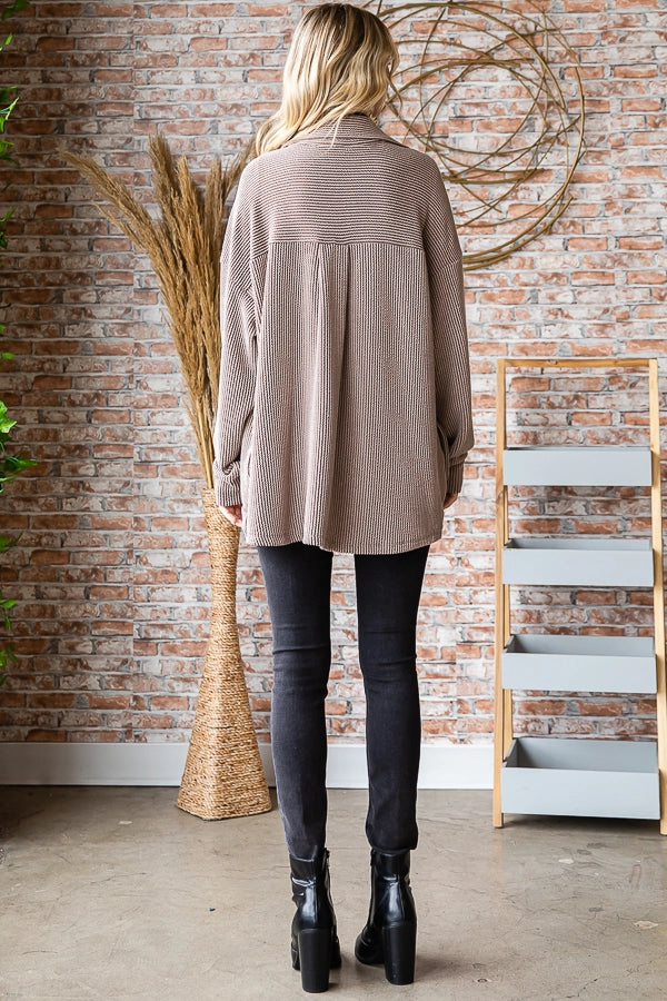 Mary Ribbed Button Down Shacket