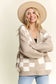 Morgan Puff Checkered Cardigan Sweater