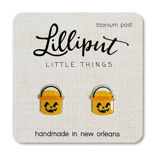 Pumpkin Treat Bucket Earrings