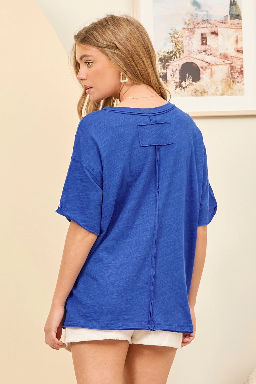 Spencer Short Sleeve Cotton Tee - Royal Blue