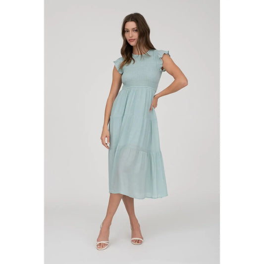 Renee | Smocked Tiered Midi Dress