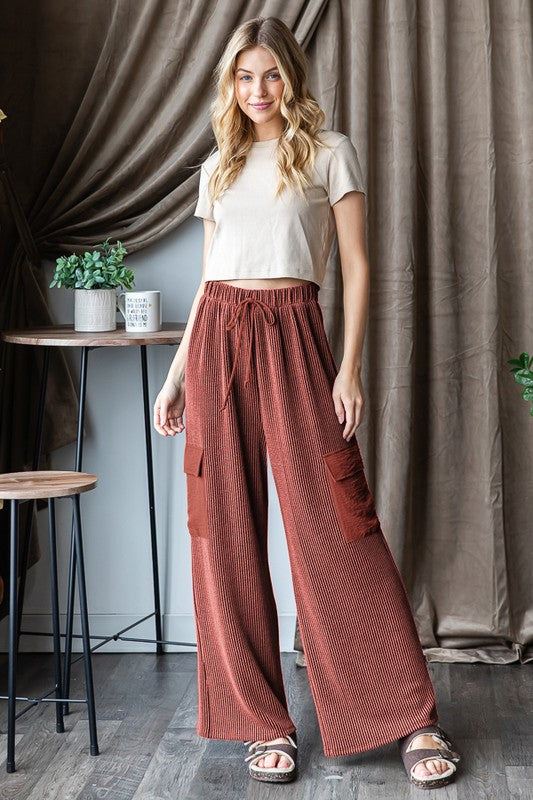 Rust Urban Ribbed Pants