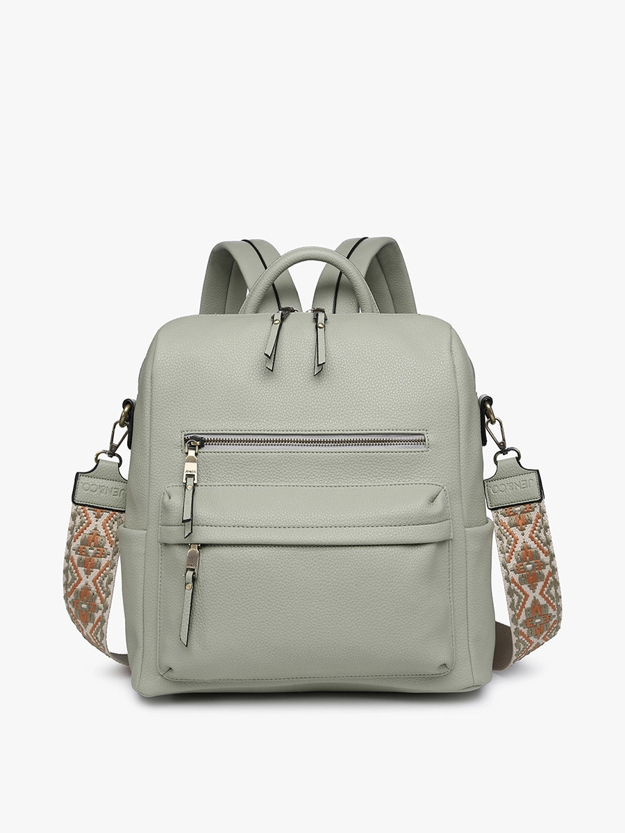 Amelia Convertible Backpack w/ Guitar Strap in Sage