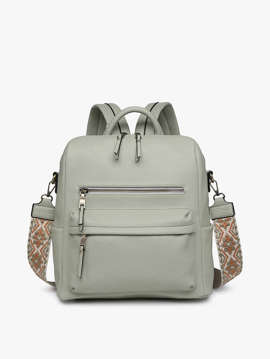 Amelia Convertible Backpack w/ Guitar Strap in Sage