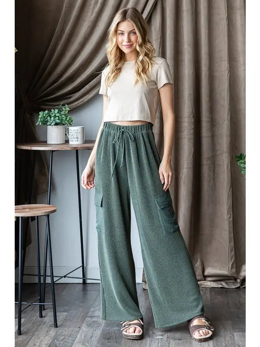 Olive Urban Ribbed Pants