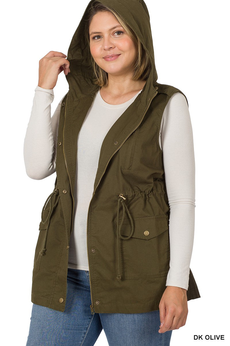 ZENANA Hooded Military Vest