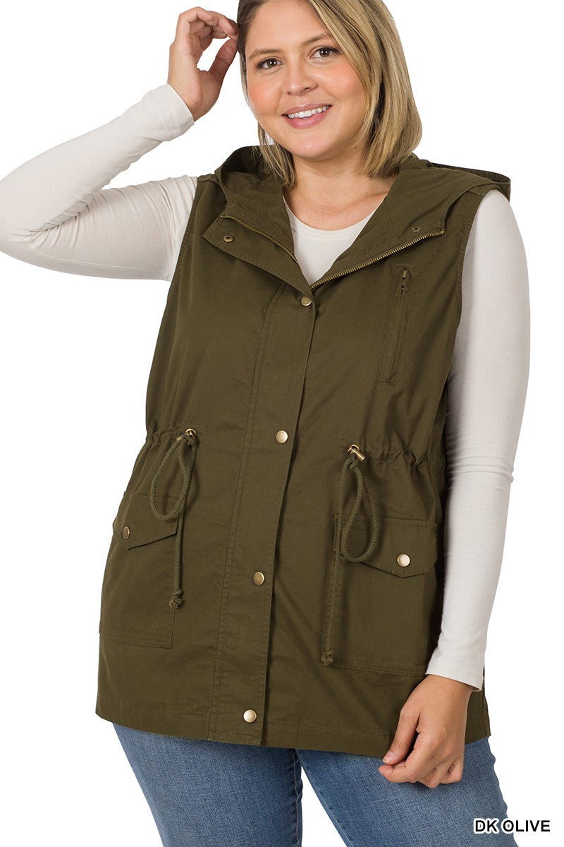 ZENANA Hooded Military Vest