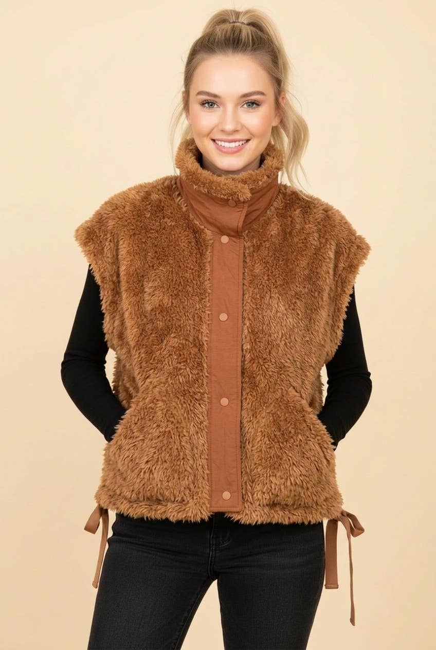 Maggie Mock Neck Fleece Vest