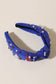 USA Charm Embellished Knot Headband