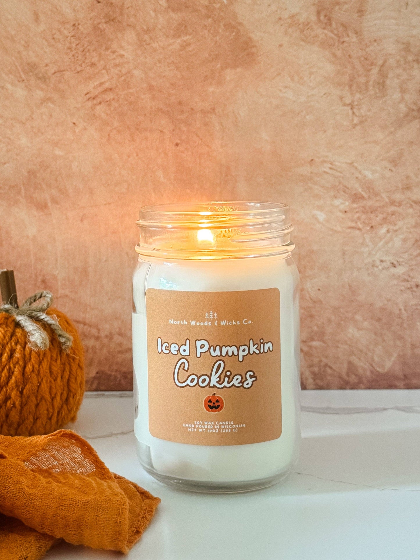 12oz Iced Pumpkin Cookies Wooden Wick Soy Candle