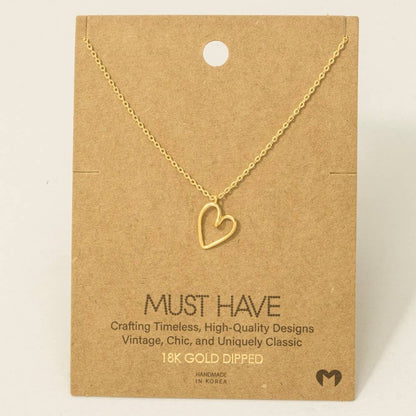 Wire Heart Pendant Necklace | MULTIPLE COLORS