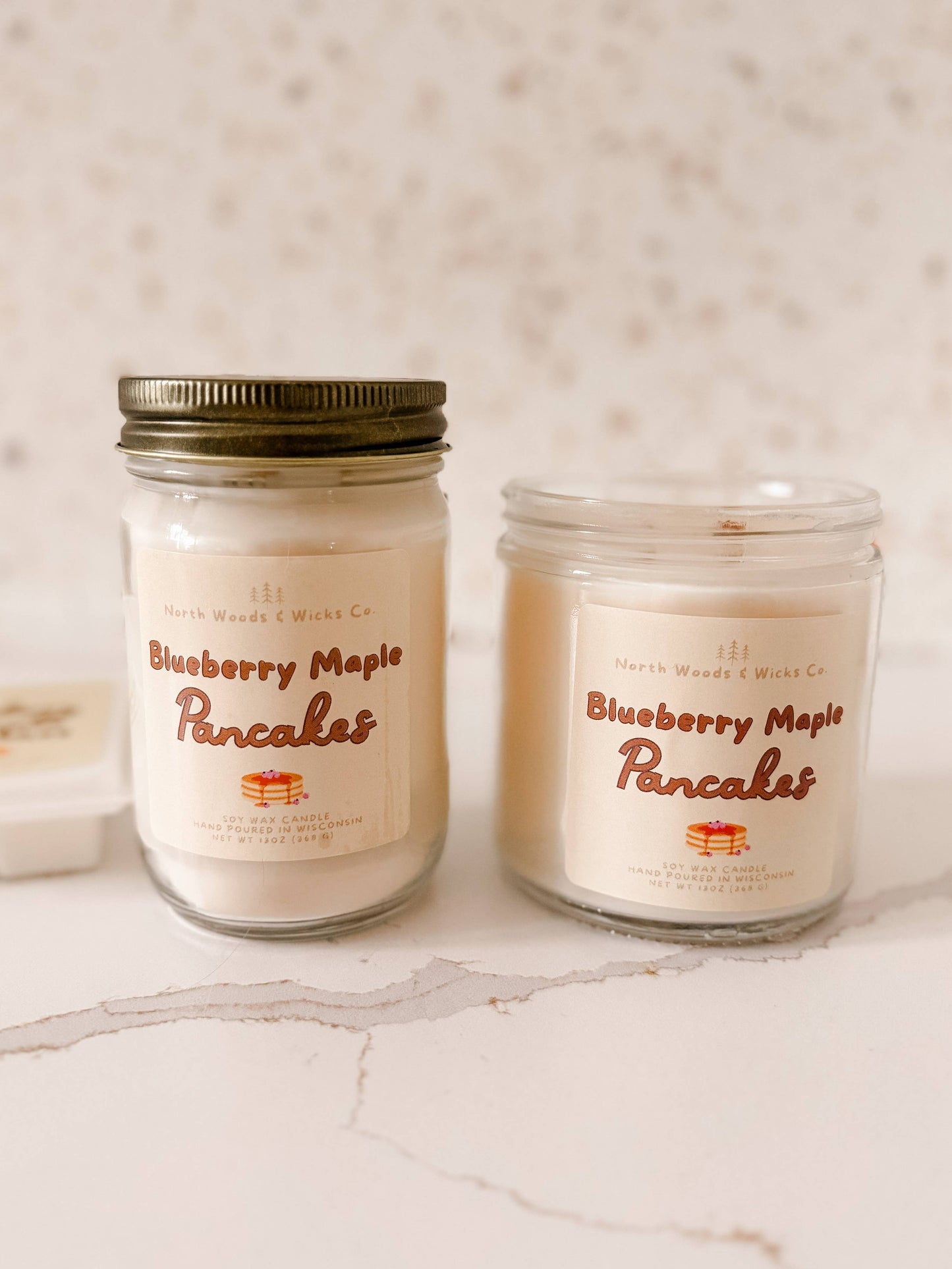 12oz Blueberry Maple Pancakes Wooden Wick Soy Candle