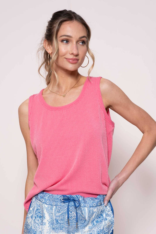 Bubblegum Raised Ribbed Tank