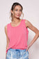 Bubblegum Raised Ribbed Tank