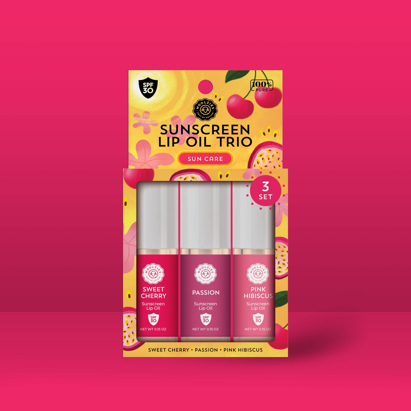 Woolzies Sunscreen Lip Oil Trio SPF 30