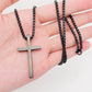 Cross Stainless Steel Pendant Men's Necklace - Black