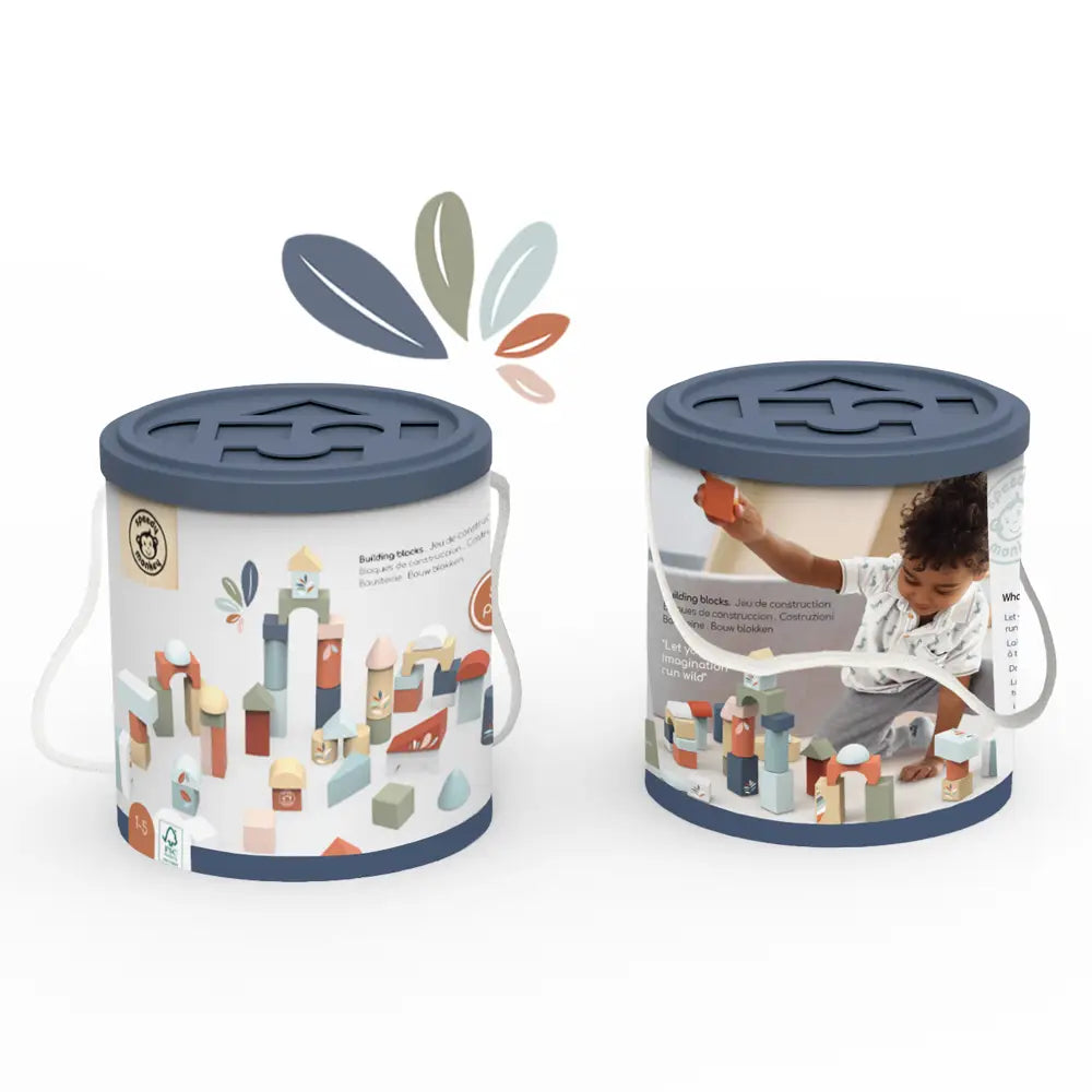 Wooden 50 Piece Building Block Set