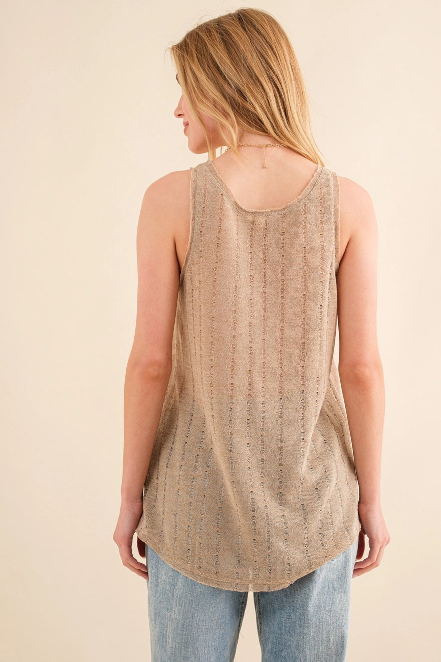 Sand Drop Needle Boho Tank Top