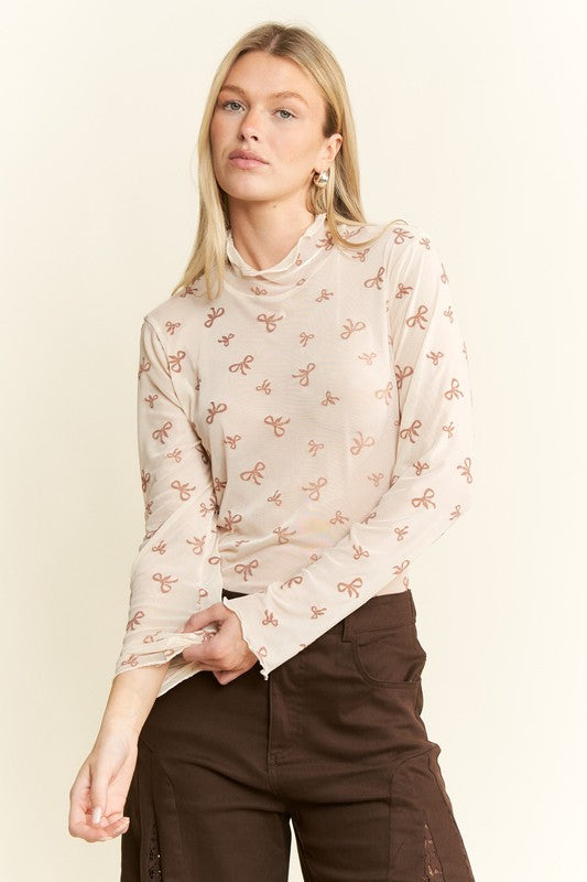 Blair Bow Mesh Top