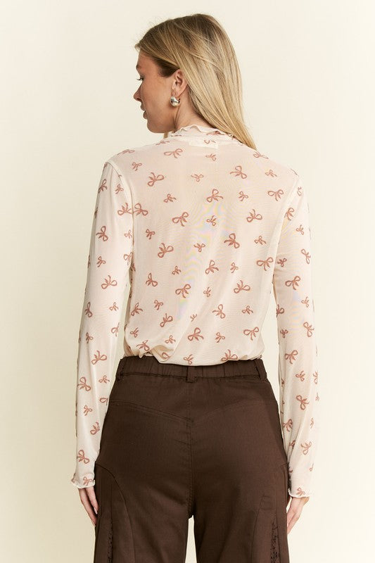 Blair Bow Mesh Top