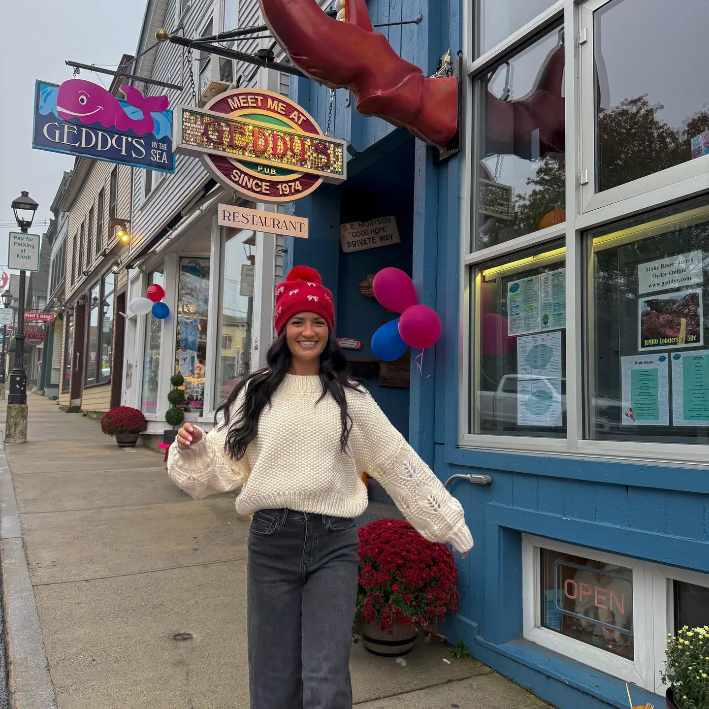 Allover Mini Rhinestone Faux Fur Pom Beanie