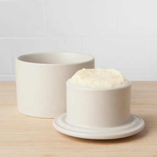 Matte Cream Butter Crock