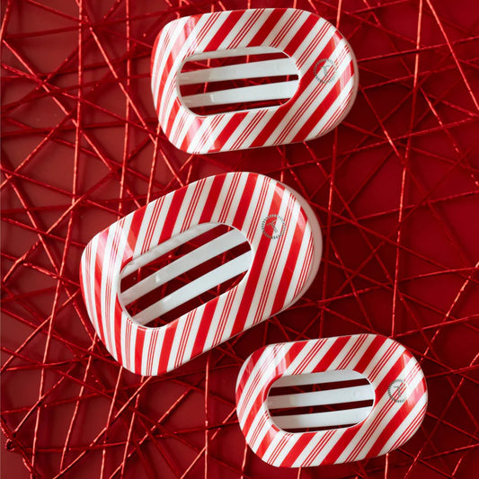 Teleties | Candy Cane Crush Small Flat Round Hair Clip