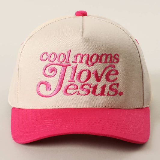 Cool Moms Love Jesus Embroidery Trucker Hat | MULTIPLE COLORS
