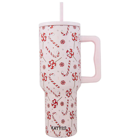 Candy Canes Christmas Tumbler with Handle