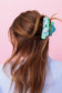Turquoise & Pearl Claw Clip