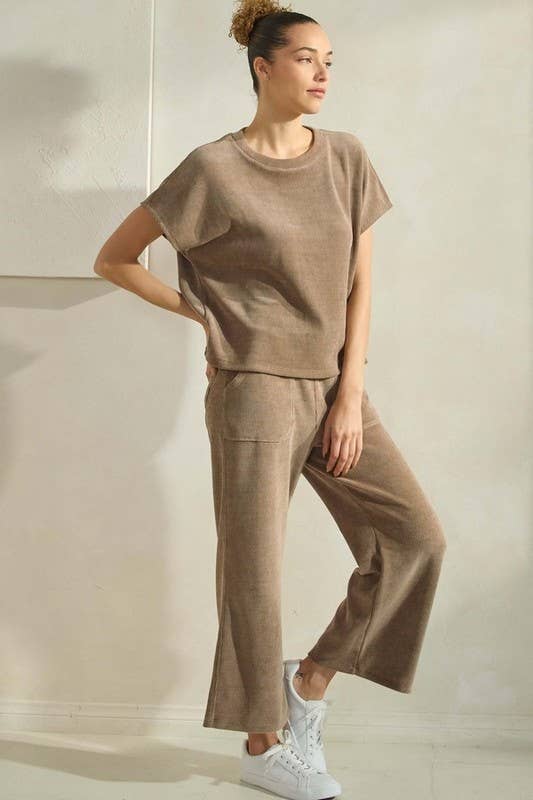 Melanie Wide Leg Corduroy Cropped Pants