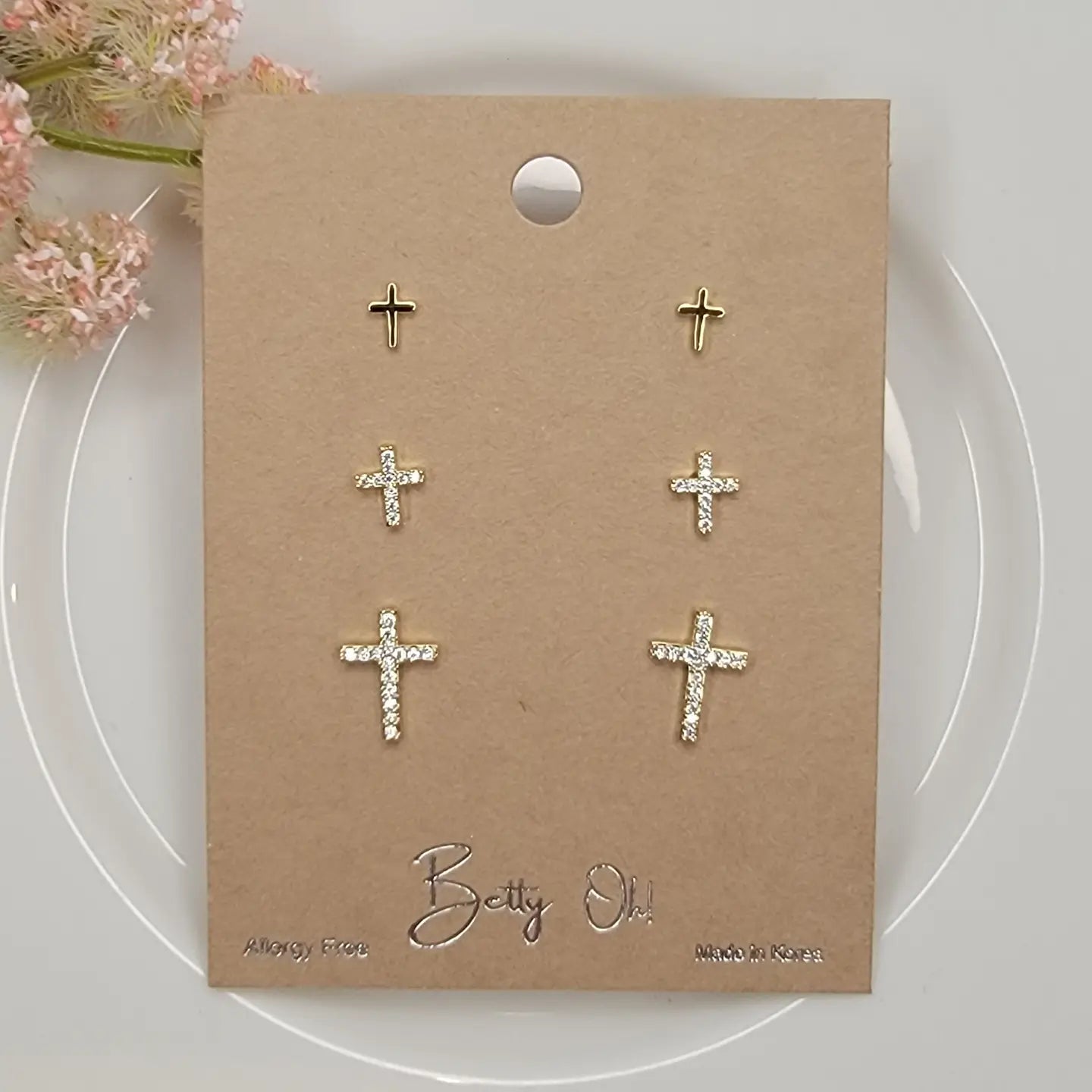Cross Stud Earring Set | MULTIPLE COLORS