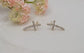 Curved Cross Stud Earrings | MULTIPLE COLORS