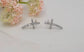 Curved Cross Stud Earrings | MULTIPLE COLORS