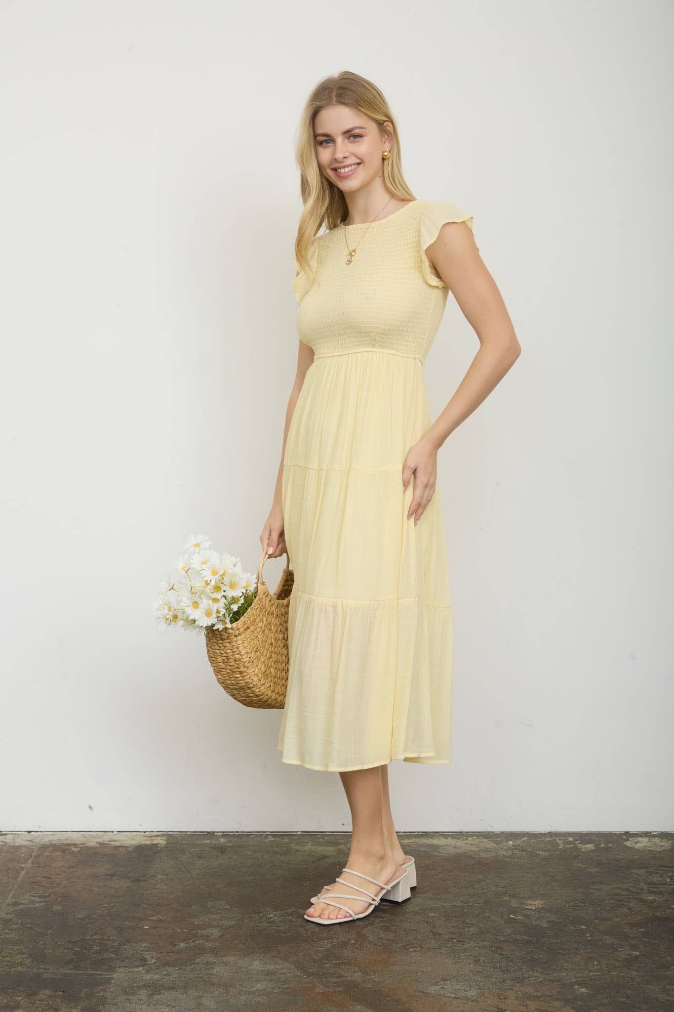 Shelby Smocked Tiered Midi Dress