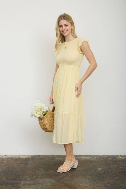 Shelby Smocked Tiered Midi Dress