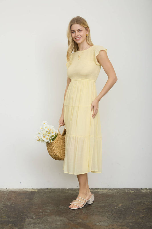 Shelby Smocked Tiered Midi Dress