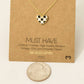 Checkered Heart Pendant Necklace | MULTIPLE COLORS