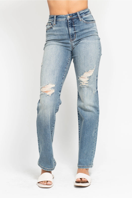Judy Blue High Waisted Straight Leg Dad Jeans