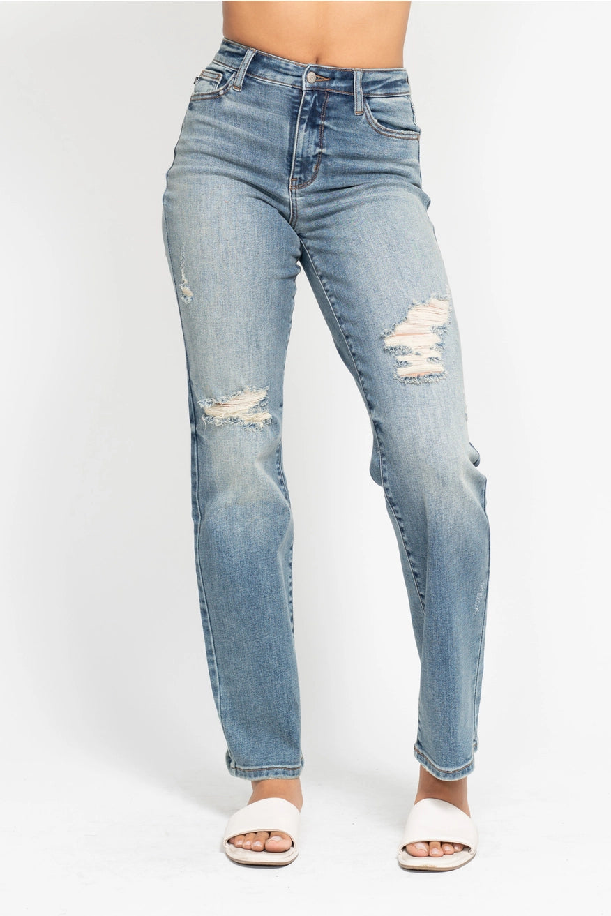 Judy Blue High Waisted Straight Leg Dad Jeans