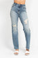 Judy Blue High Waisted Straight Leg Dad Jeans